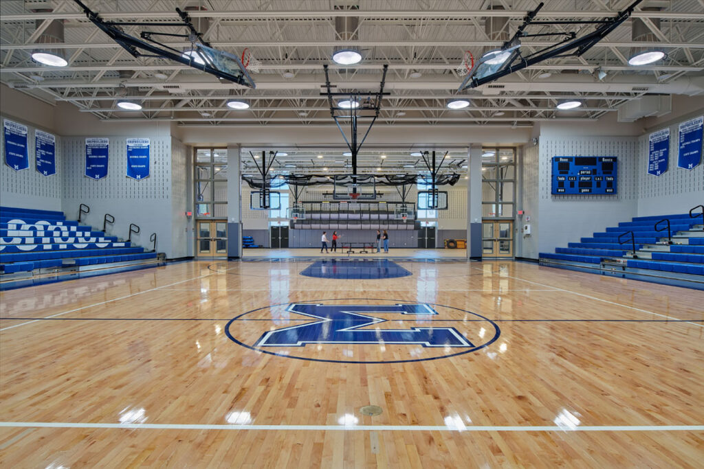 A photo of the larger gymnasium expansion view at Morse High School