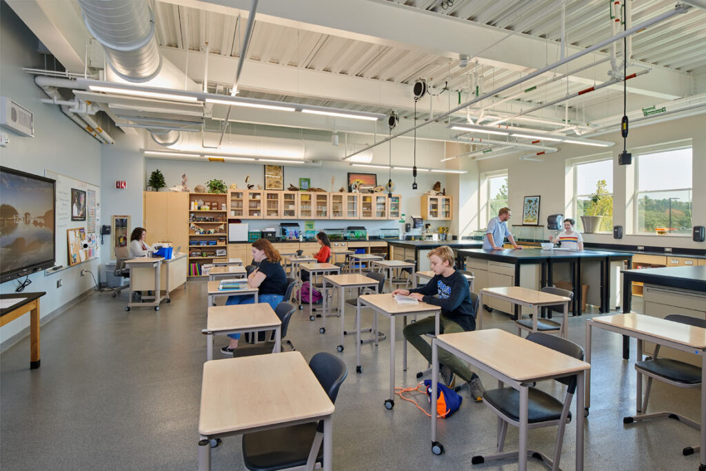 A photo of a science and learning classroom at Morse High School