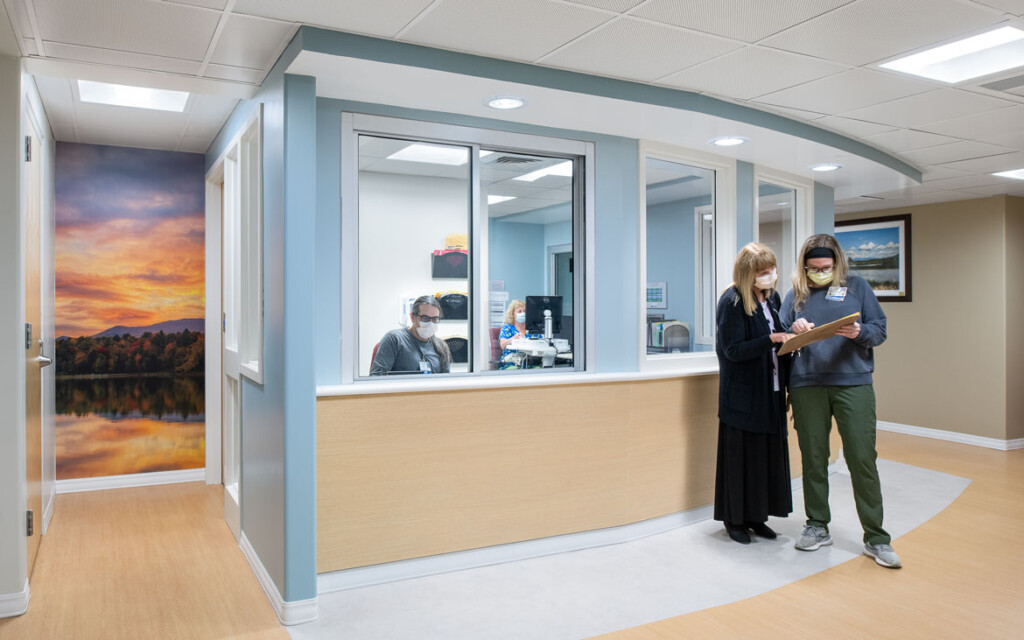 Nurse station at Rutland Regional Medical Center's Adult inpatient unit