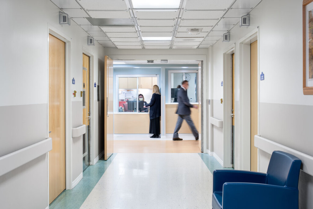 Security view with doors at RRMC Adult inpatient unit
