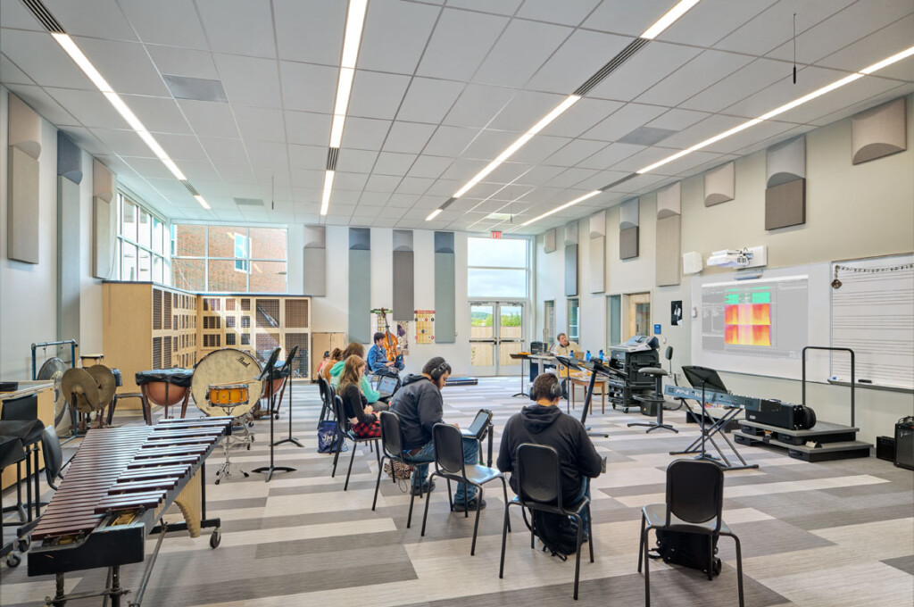 Music classroom at Lewiston High School