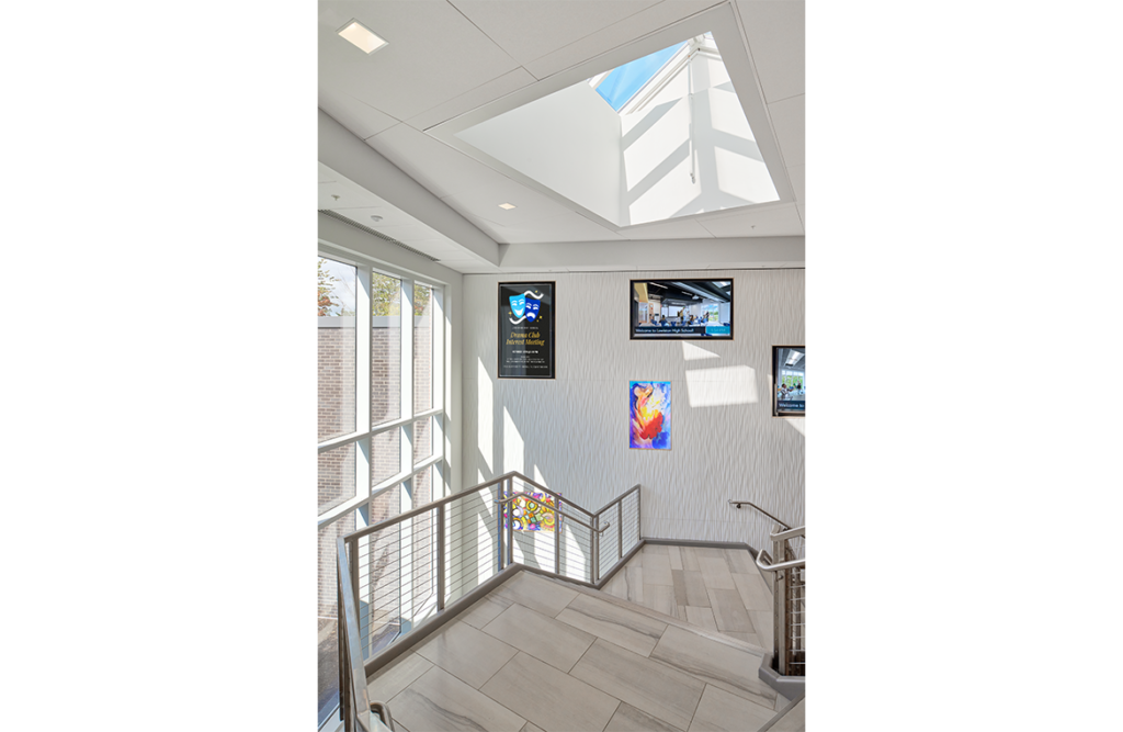 Stairway to Arts Wing at Lewiston High School